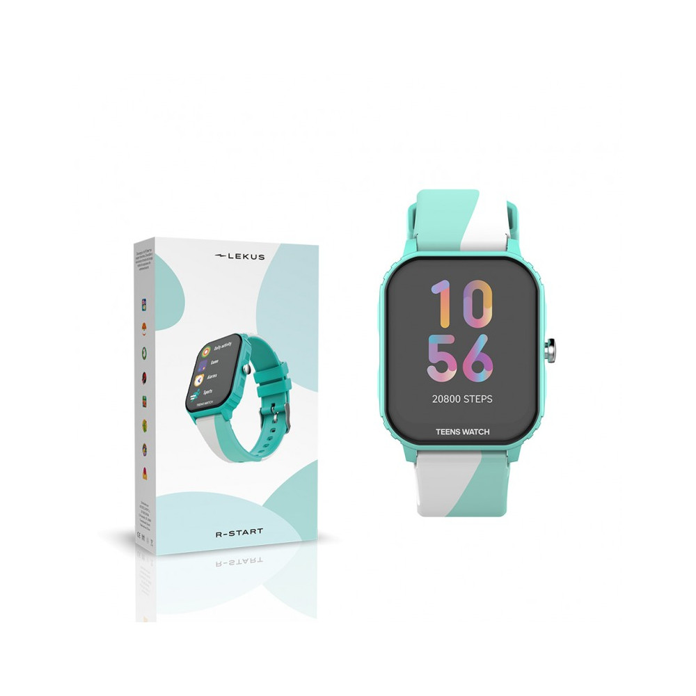 Smartwatch/Relógio Lekus R-Start - Turquesa e Branco