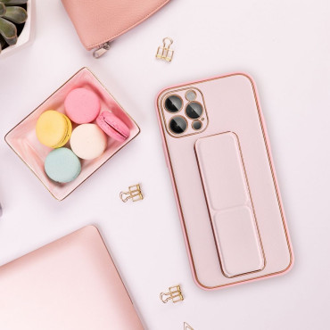 Capa iphone 14 Leather Rosa