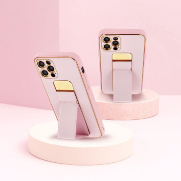 Capa iphone 14 Leather Rosa