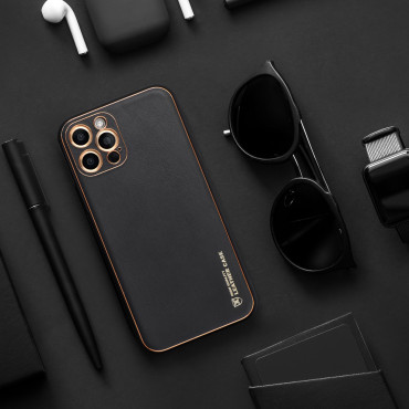 Capa iphone 14 Pro Max Leather Preta