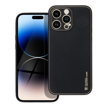 Capa iphone 14 Pro Max Leather Preta